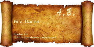 Arz Barna névjegykártya